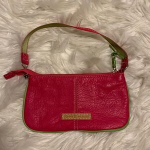 Tommy Hilfiger RARE pink & green vintage wristlet/purse